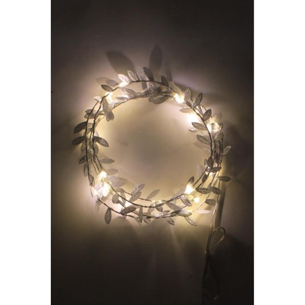 Perfect Holiday 20 LED Silver Leaf Fairy Lights Battery Operated 5147